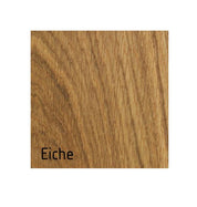 Ein quadratisches Muster des buchenblau Regalwürfel Massivholz in den Maßen 29 x 29 cm in Eiche natur mit hellbrauner Maserung. Unten links ist „Eiche“ in Schwarz aufgedruckt – perfekt für Aufbewahrungswürfel oder Wandregale.
