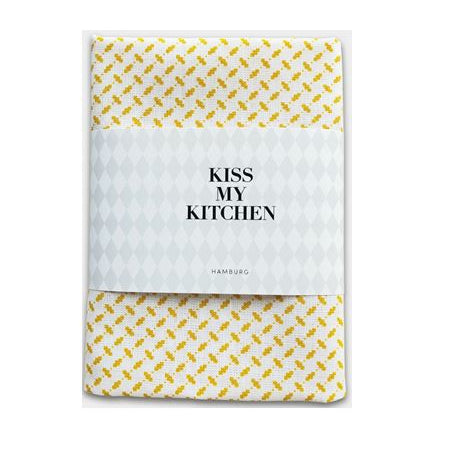 Kiss My Kitchen Geschirrtuch gelb