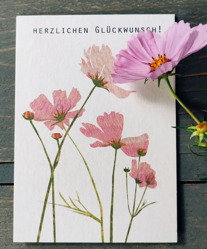 Herzlichen Glückwunschkarte mit lila Blüte