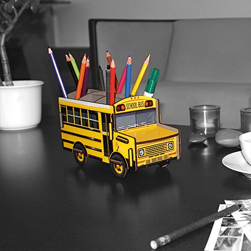 Stiftebox im Schoolbus-Design